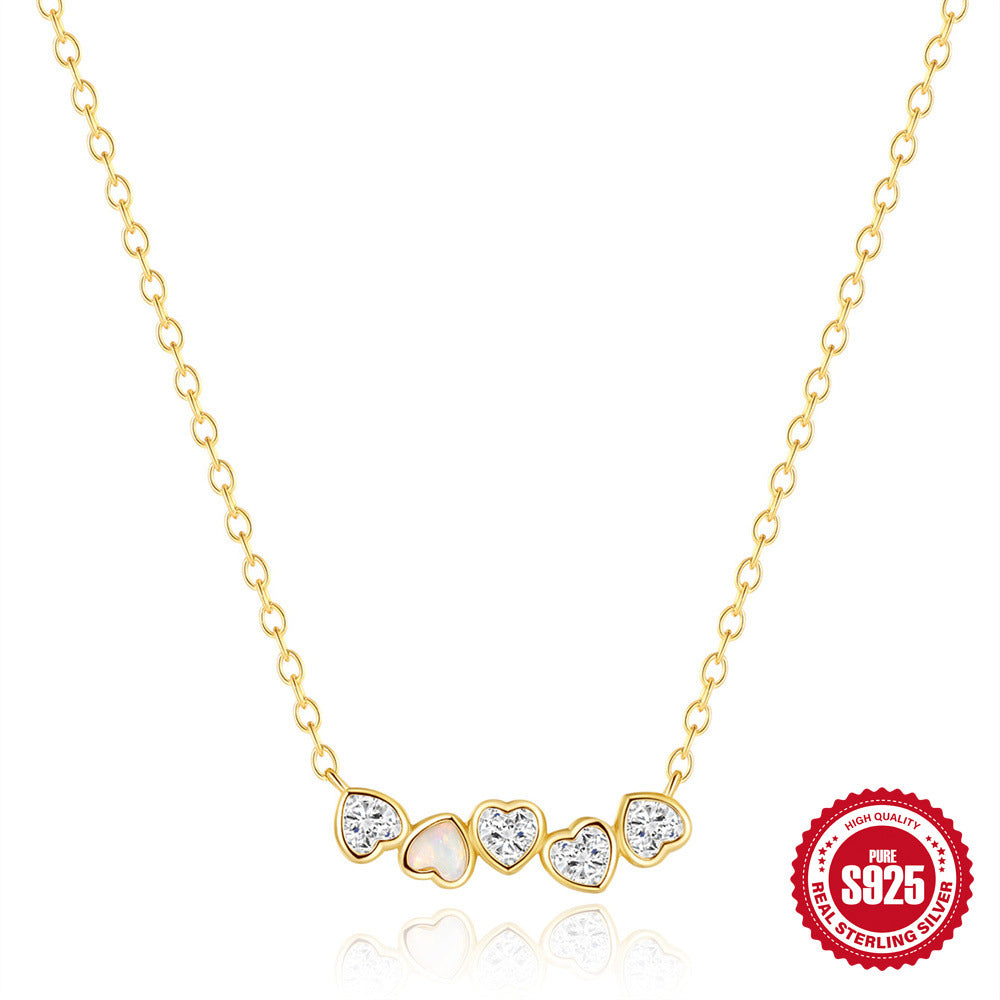 S925 Collier et boucle d'oreille en argent sterling