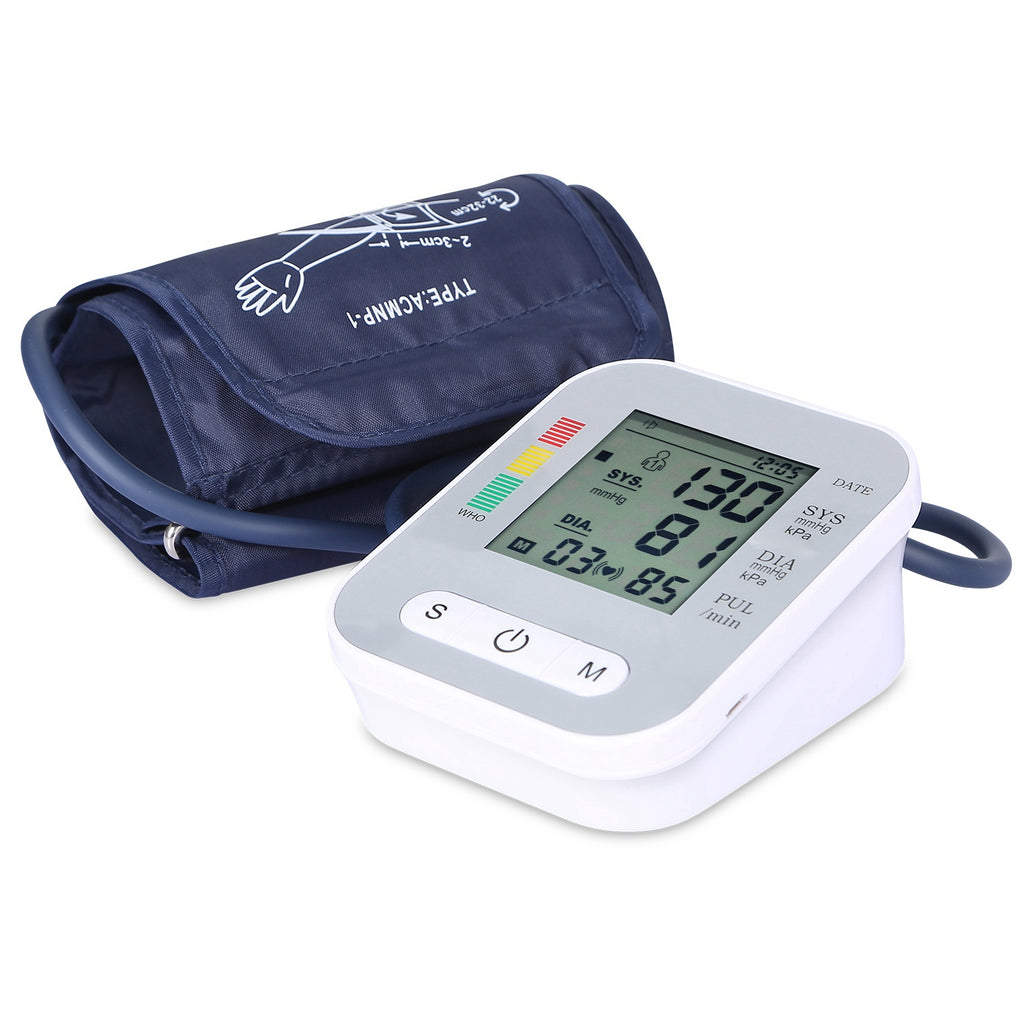 1Pc Digital Arm Blood Pressure Monitor LCD Digital Heart Beat BP Test de santé avec Vo