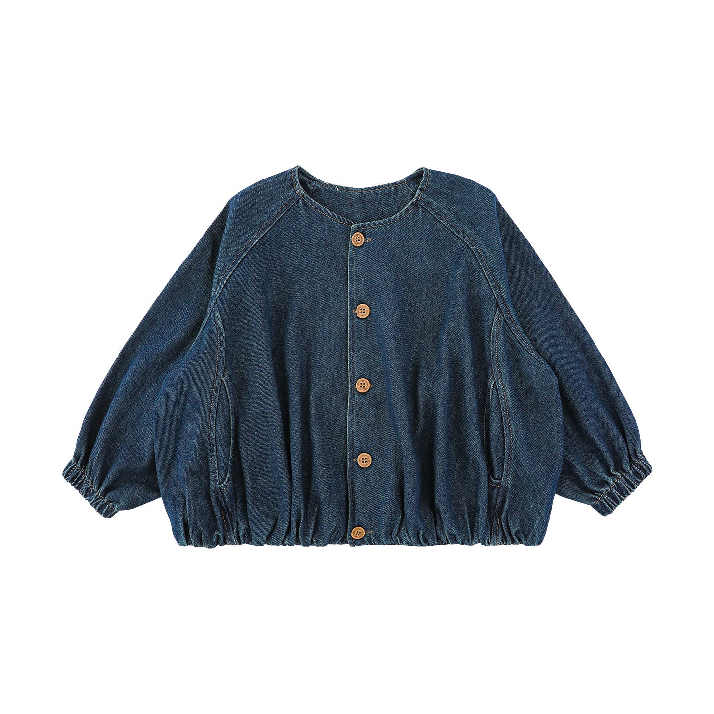 Filles Col rond Veste denim relâchée