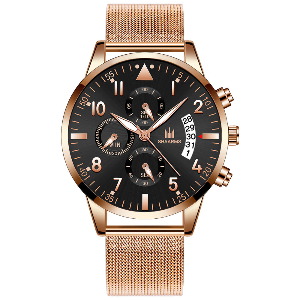 Concept Men's Mesh Strap Calendrier Montres Quartz