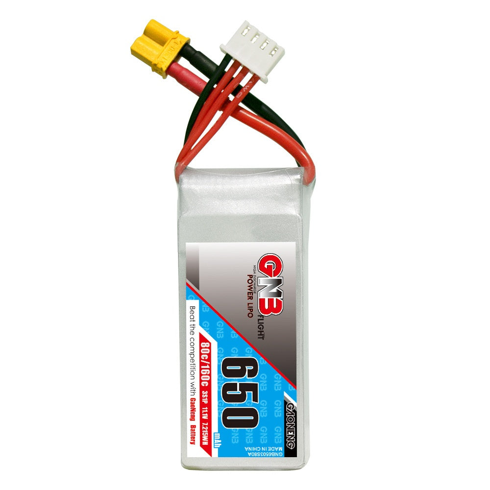 Haute énergie GNB 650mAh 3s 111v 80C Modèle de voyage FPV Batterie au lithium