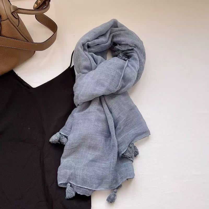 Artistic chic versatile long cotton scarf