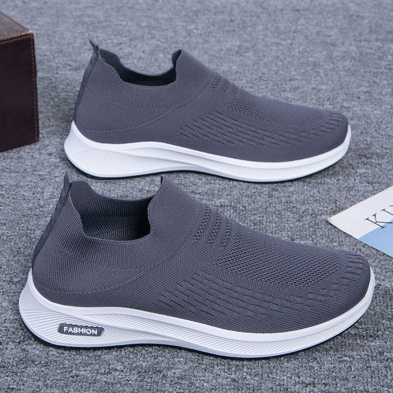 Ressort respirant Flyknit Slip-on hommes Running Sneakers