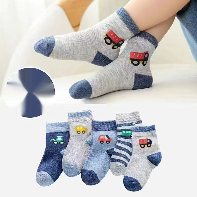 Chaussettes d'étudiant en coton peigné Cartoon Dinosaure