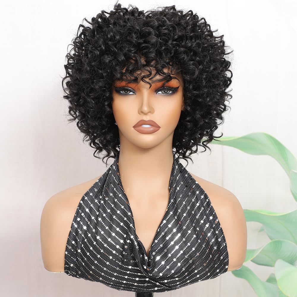 Perruque Femme Perruques synthétiques Couverture de la tête de cheveux bouclés