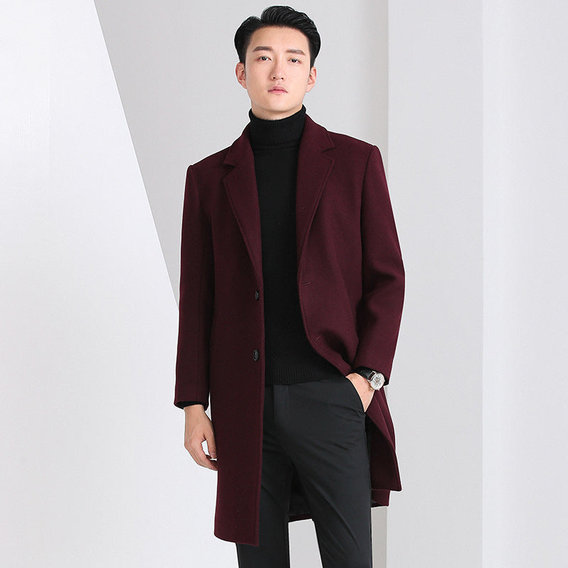 Manteau de laine mi-longueur pour hommes
