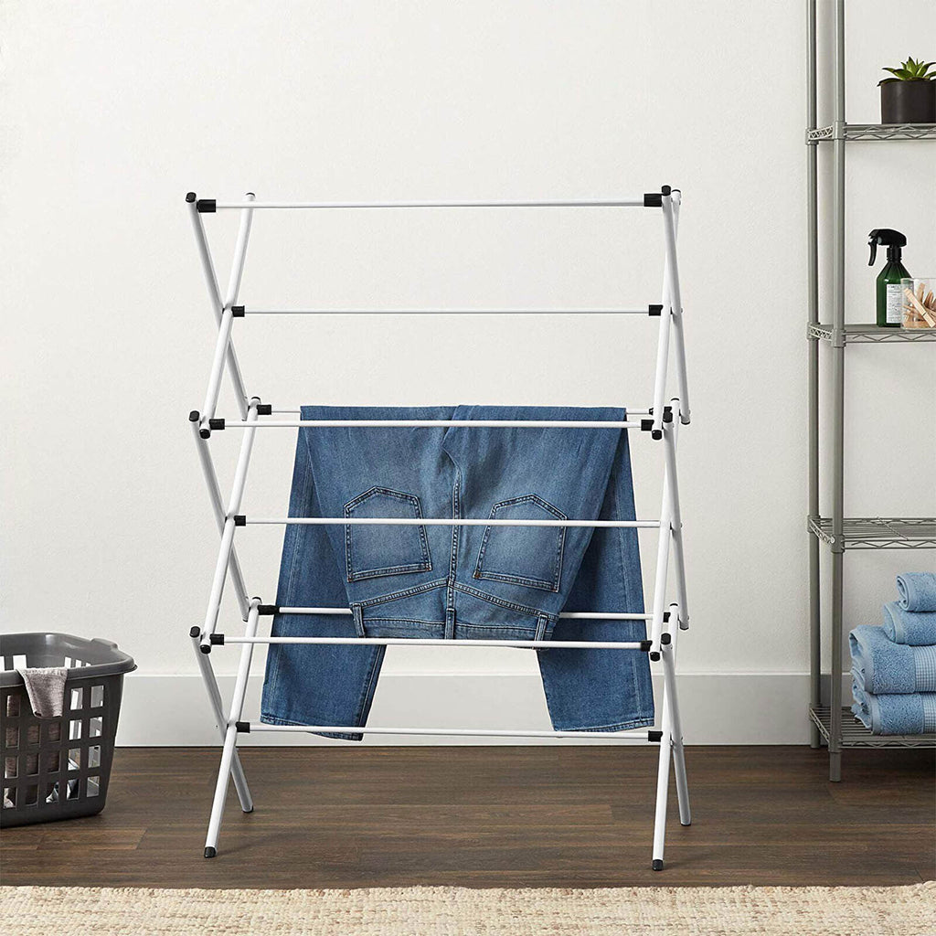 3 niveaux Vêtements Airer Séchoir métal Blanchisserie Cheval Sac de séchage Patio intérieur extérieur