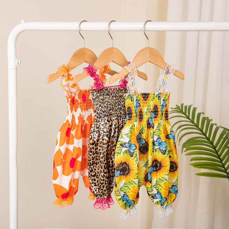 Vêtements pour bébés et tout-petits haut de suspension avec la cravate de taille