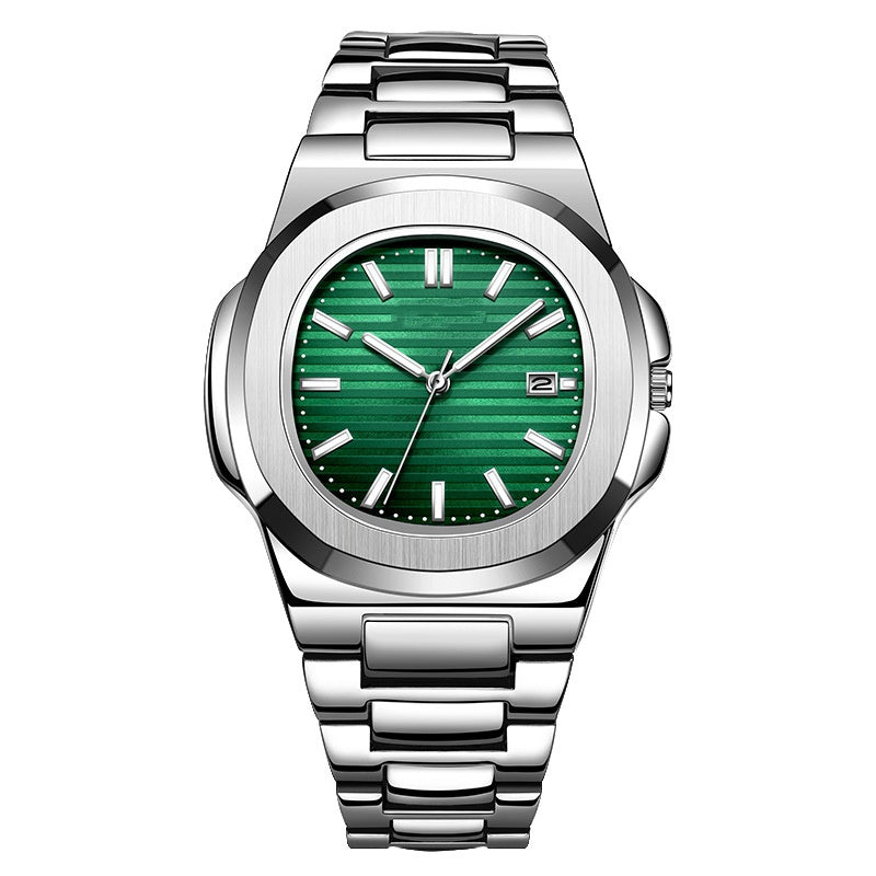 Mode Ceinture en acier Calendrier Lumineux Montres Hommes