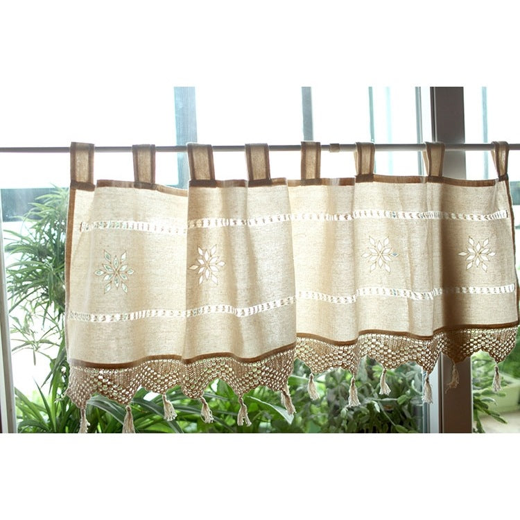 Linge de coton vieux coquin Crochet Rode de café Rideau
