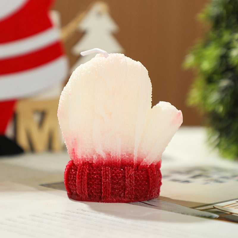 Décorations de Noël Gants en laine Mini en forme de bougies parfumées Cadeaux souvenir