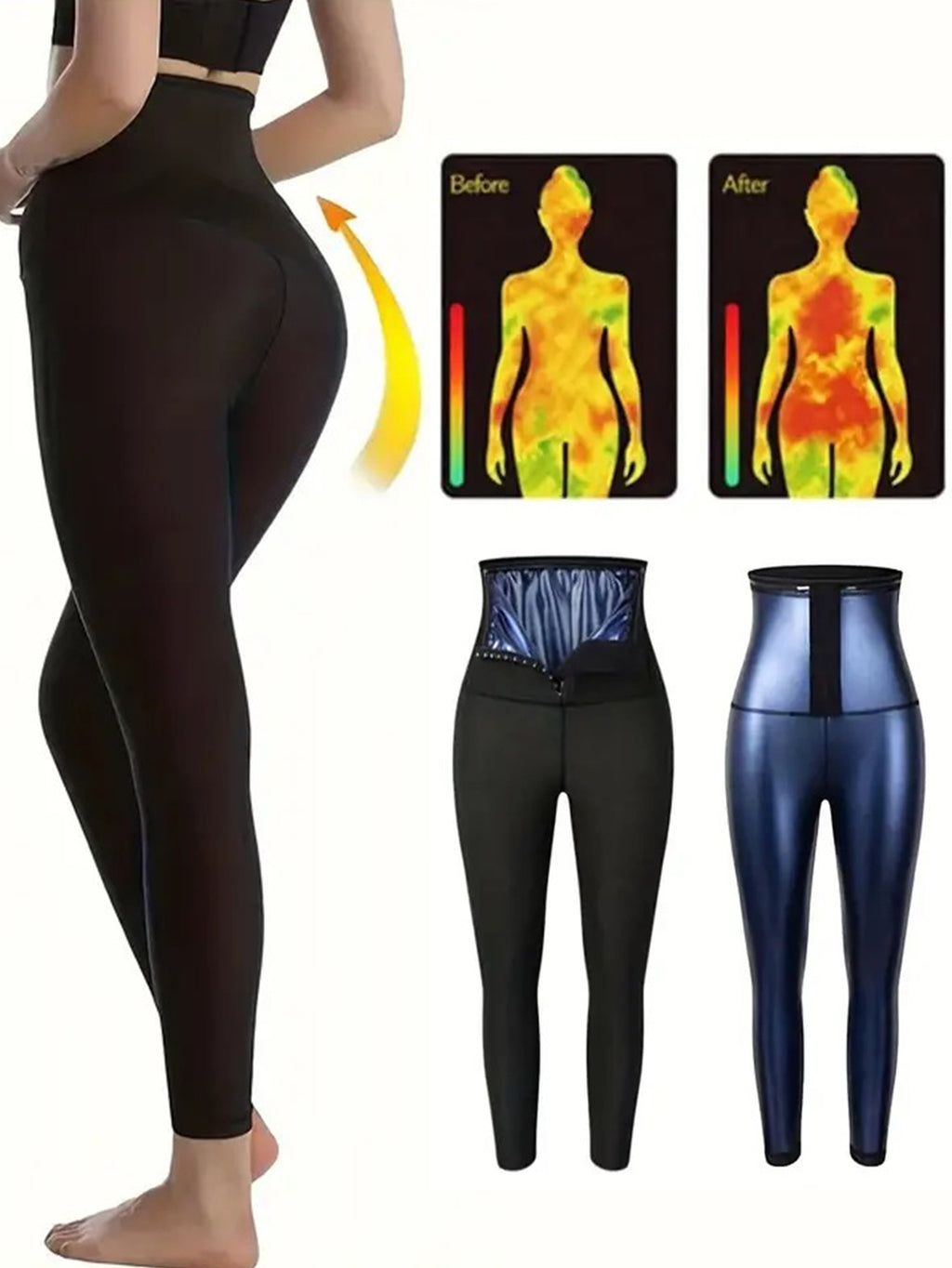Pantalons de sweat Sauna pour femmes haute pression de compression Lombrage Leggings Workout Thermo Pant W
