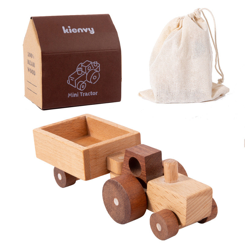 Voiture de jeu de caricature en bois massif pour enfants