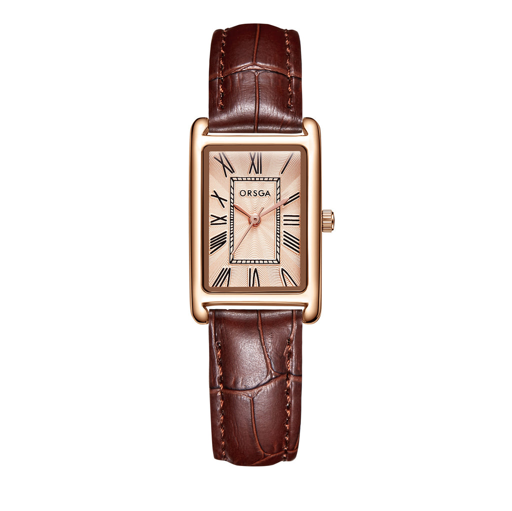 Montre Quartz en acier carré pour femmes mode