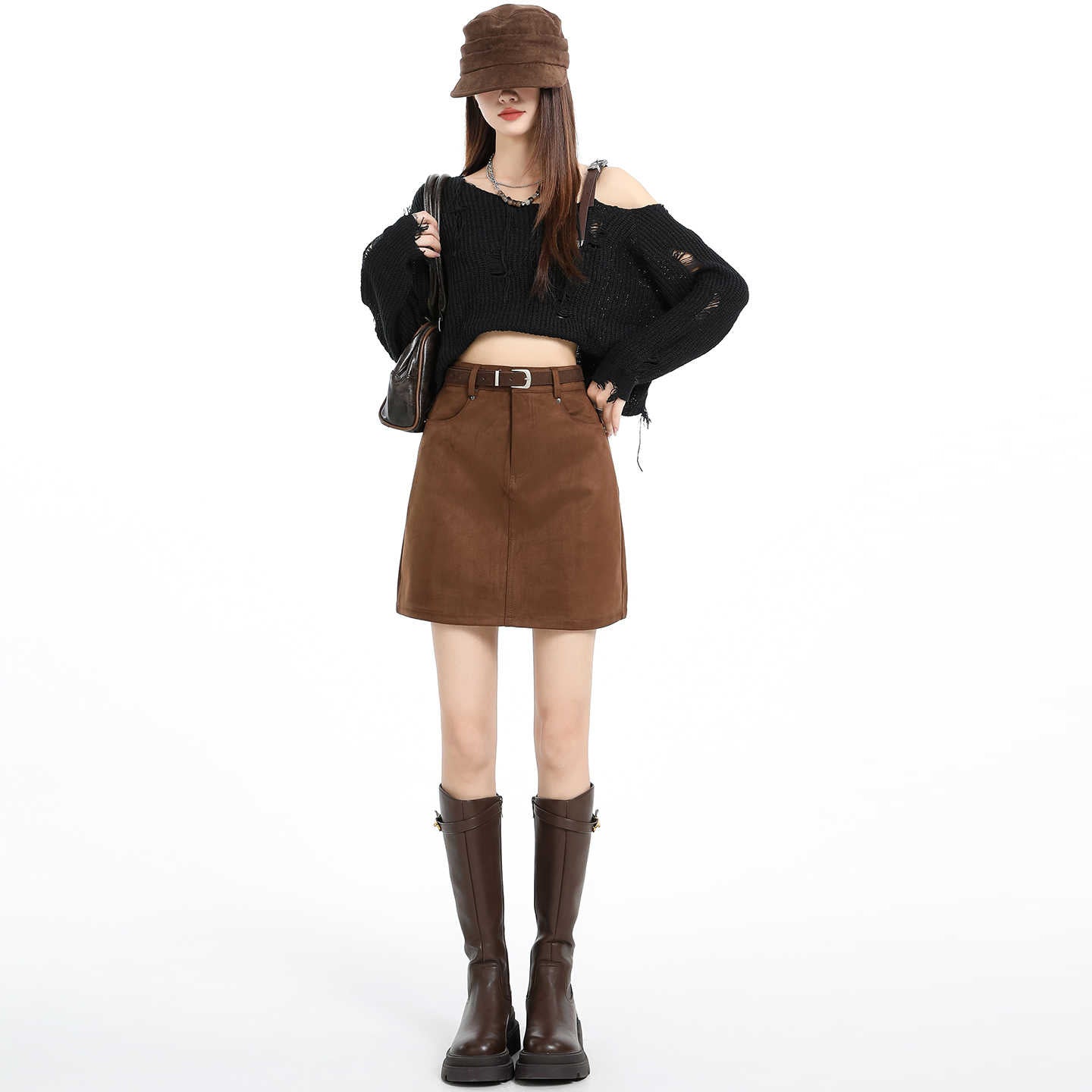 Femmes Automnehiver Haute taille Corps Hugging Mini jupe