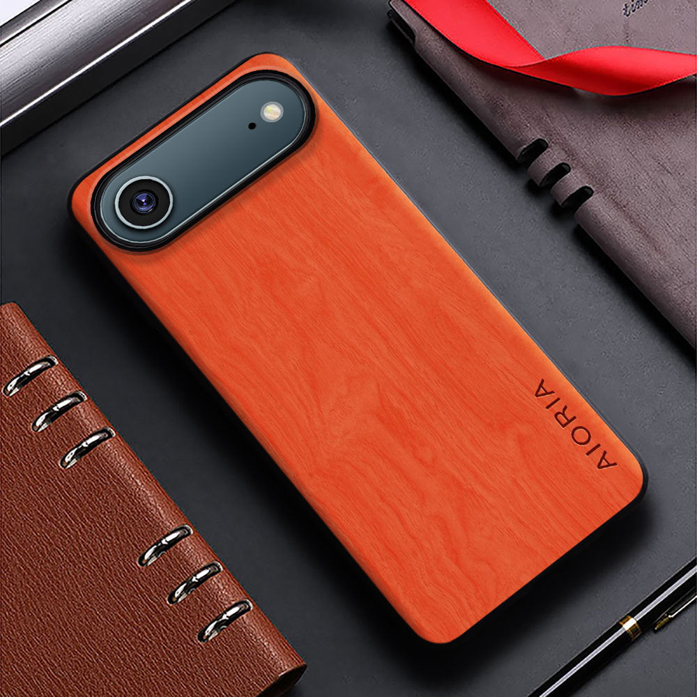 Étui téléphonique à grain de bois, minimaliste