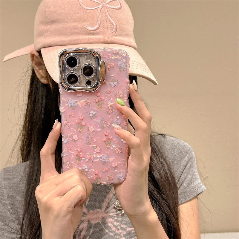 Shell Pattern Floral Lens Protection Case