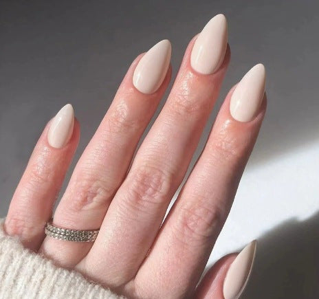 Nail Art Série de couleurs solides Couleur solide Long Almond-Shape Presse sur les ongles