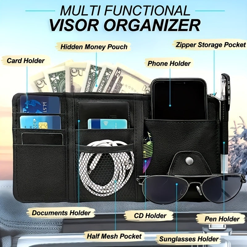 Zippered voiture carte d'affaires et porte-vitres