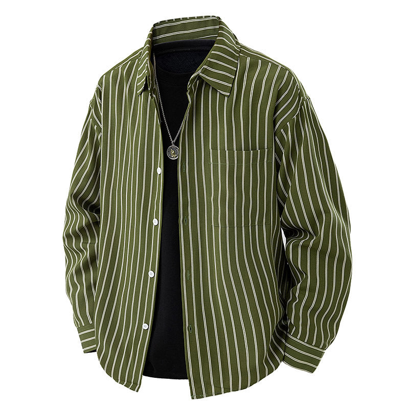 Chemise rayée de style japonais pour homme