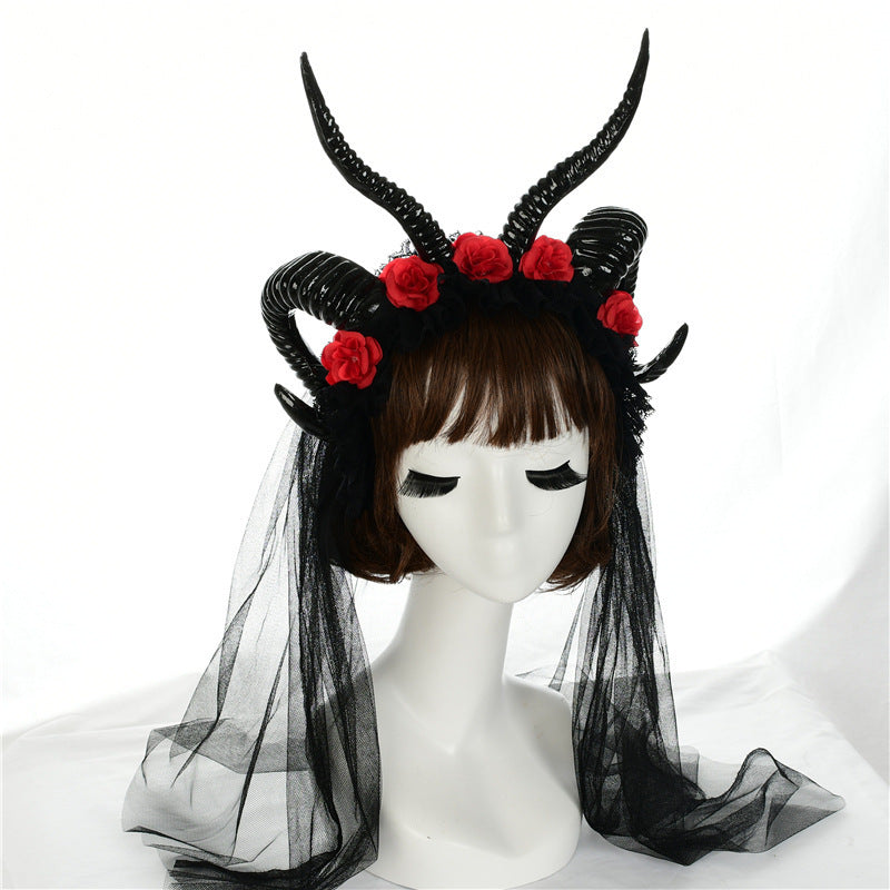 Simulation Lace Horn Dark Witch Horn Witch Cos Horn Headband