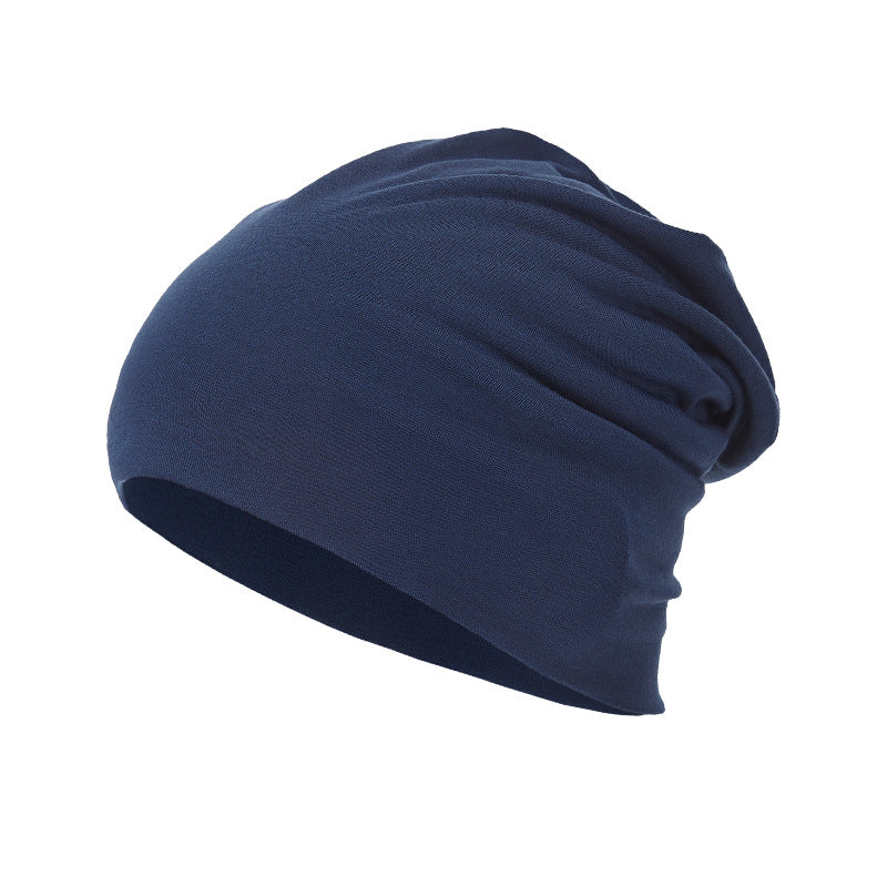 Toute la saison, polyvalent Solide-couleur Slouchy Bonnet avec un design enroulé