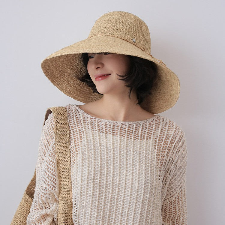 Chapeau de pêche Papyrus fait main Cape protectrice du soleil