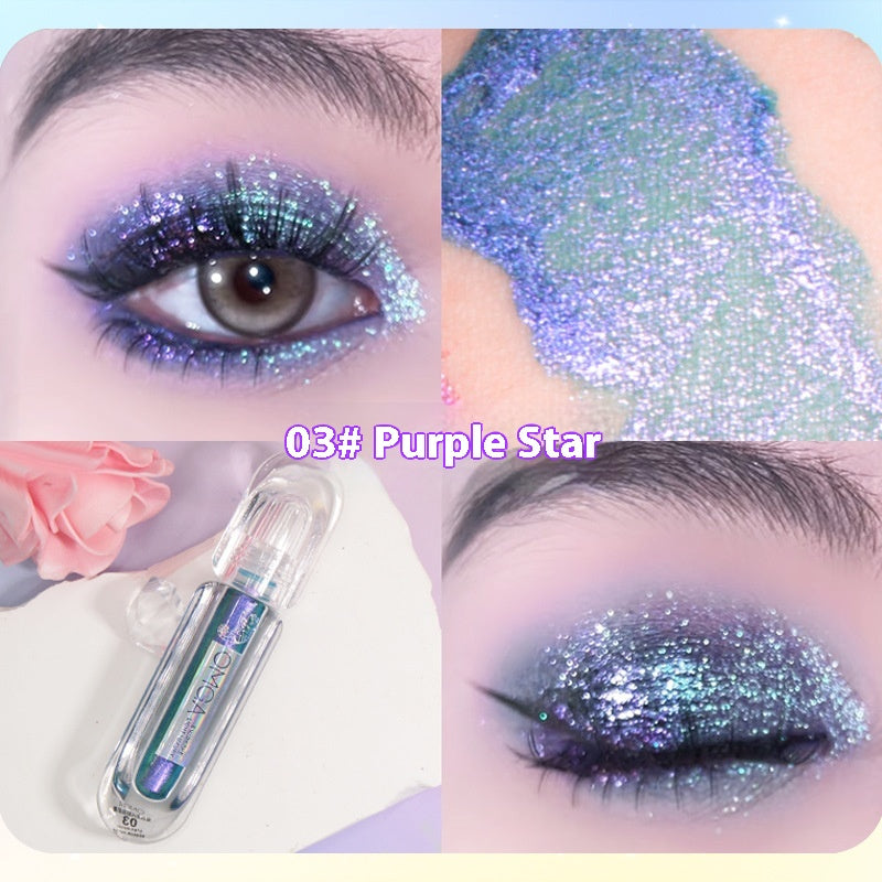 Chaméléon Strass Liquid Eye Shadow Série Multicolore Perlescent mince et brillant H