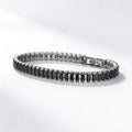 Bracelet de tennis noir de luxe Zircon Élégant geométrique laiton bijoux Femmes Party Mariage Da