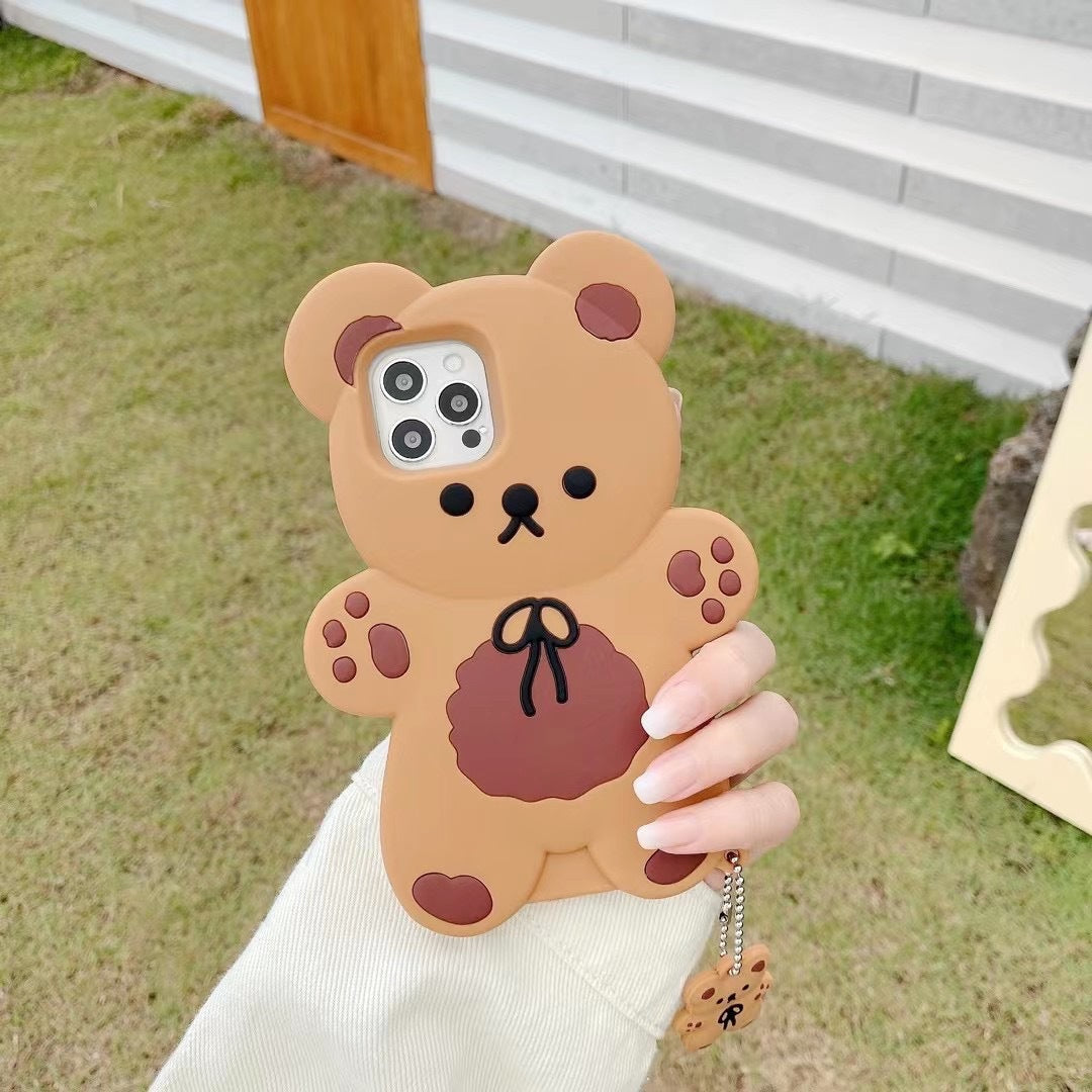 Teddy Bear Coque de téléphone mobile Cartoon anti-drop silicone doux