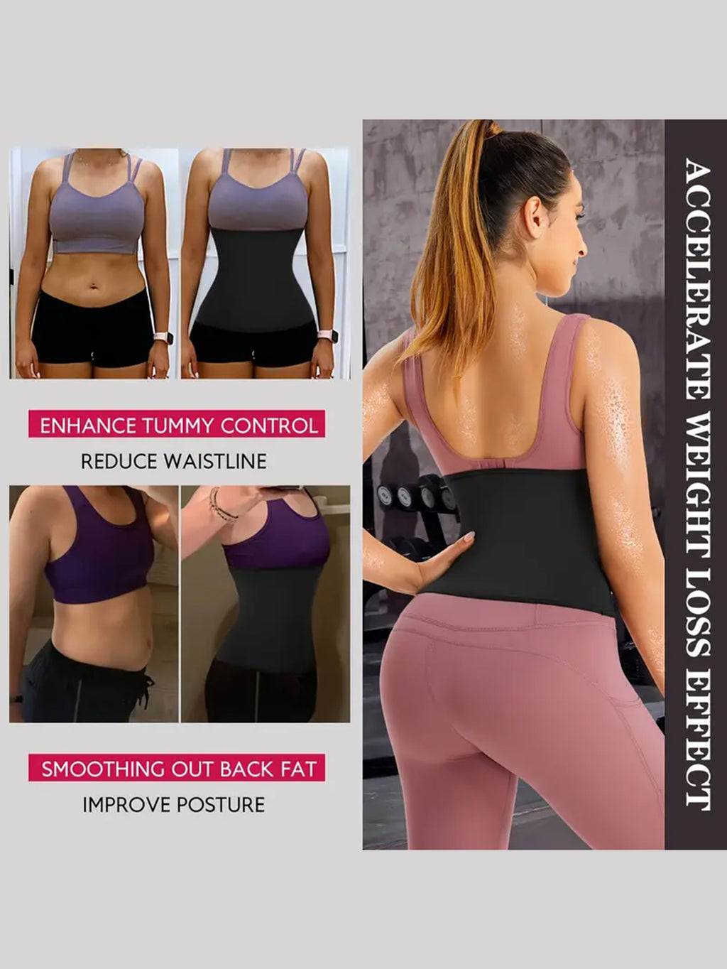 Sweat Sweat Trimmer Trainer Ceinture Enveloppe Belly Sweat Band Sauna Slimming Ceinture pour femmes Inférieure