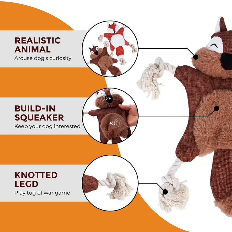 Jouets pour chiens, farcis, à chier, peluche, jouets pour animaux, chiot, renard, écureuil, chien, chat