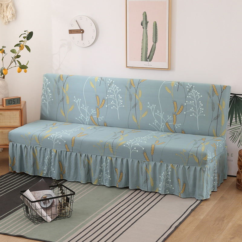 Slipcover stretch pour un lit sans bras encaissant simple simple housse de canapé pliable avec jupe
