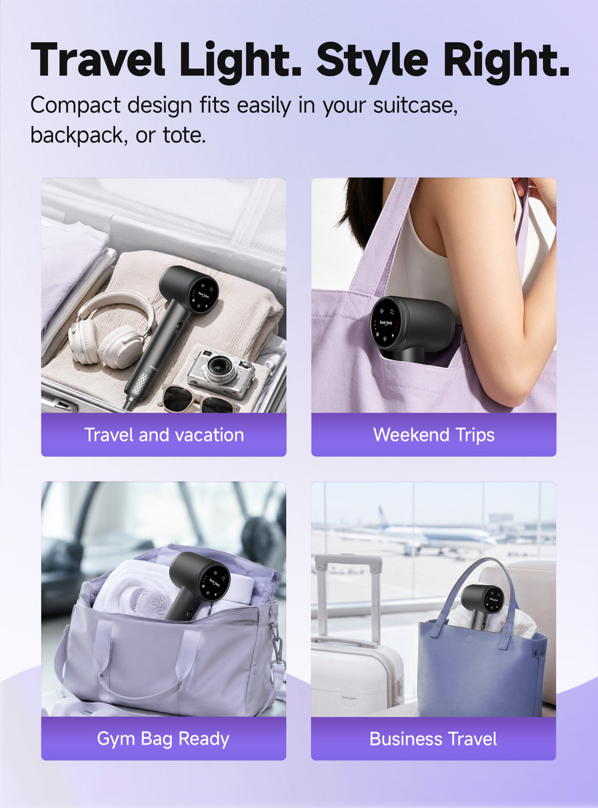 Hair dryer, professional ionic hair dryer for fast drying, low noise and quiet, lightweight