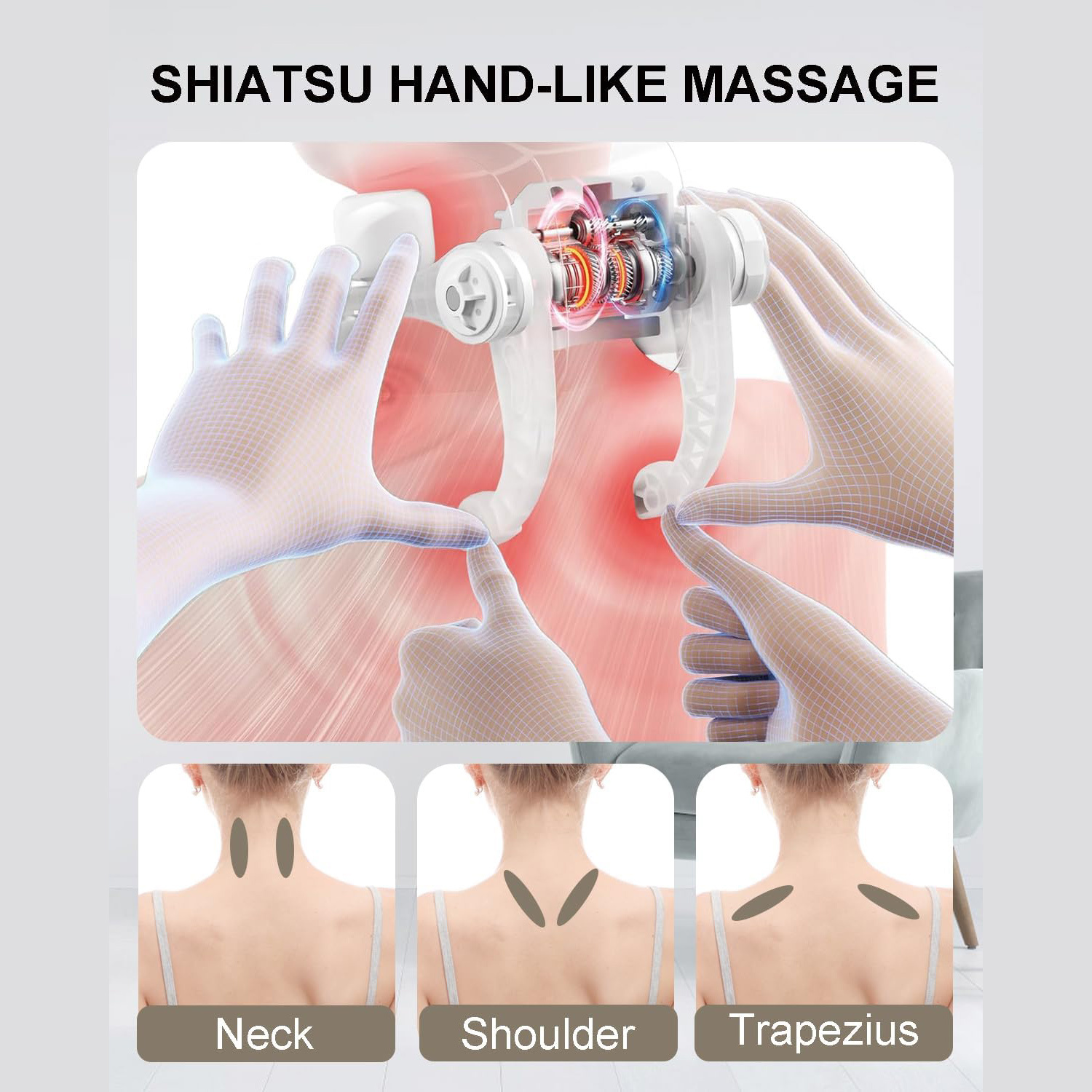 Masseur de cou à 6 voies