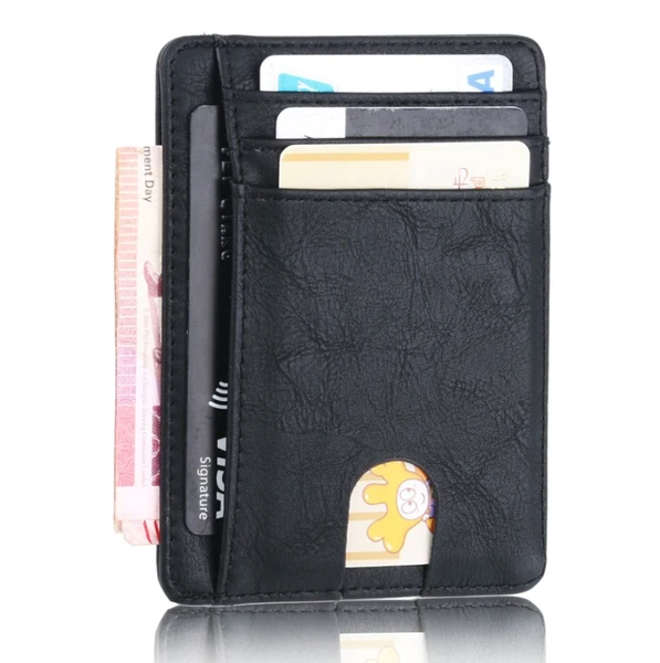 Mens cuir Slim Wallet Carte de crédit titulaire RFID Blocage Pocket ID argent PU USA