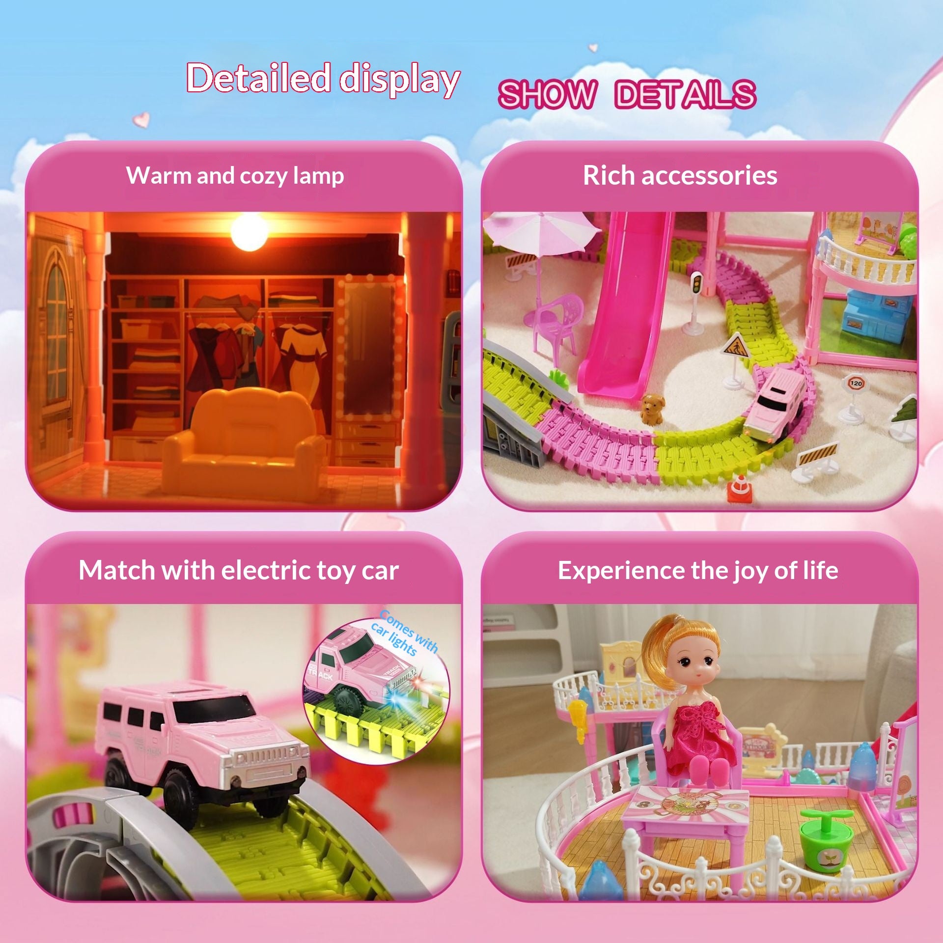 Playhouse Toy Dollhouse pour enfants en plastique
