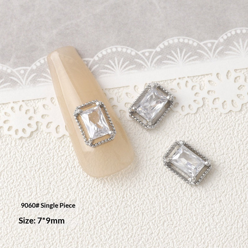 Argent Zircon Bow Nail Art Accessoires