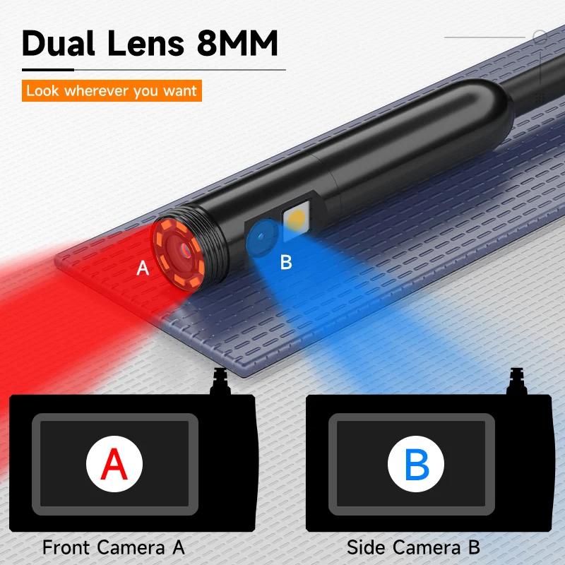 Endoscope double-lentilles avec écran de 4,3 pouces de lumière