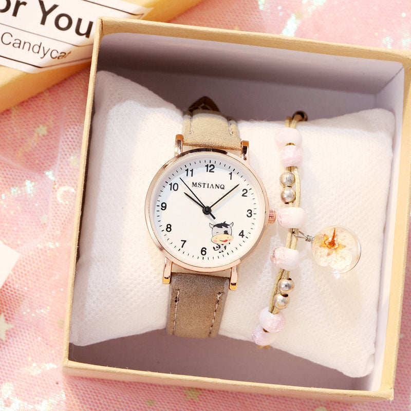 Imperméable Coréen mignons petites amies Pointer Cartoon Montre électronique Quartz