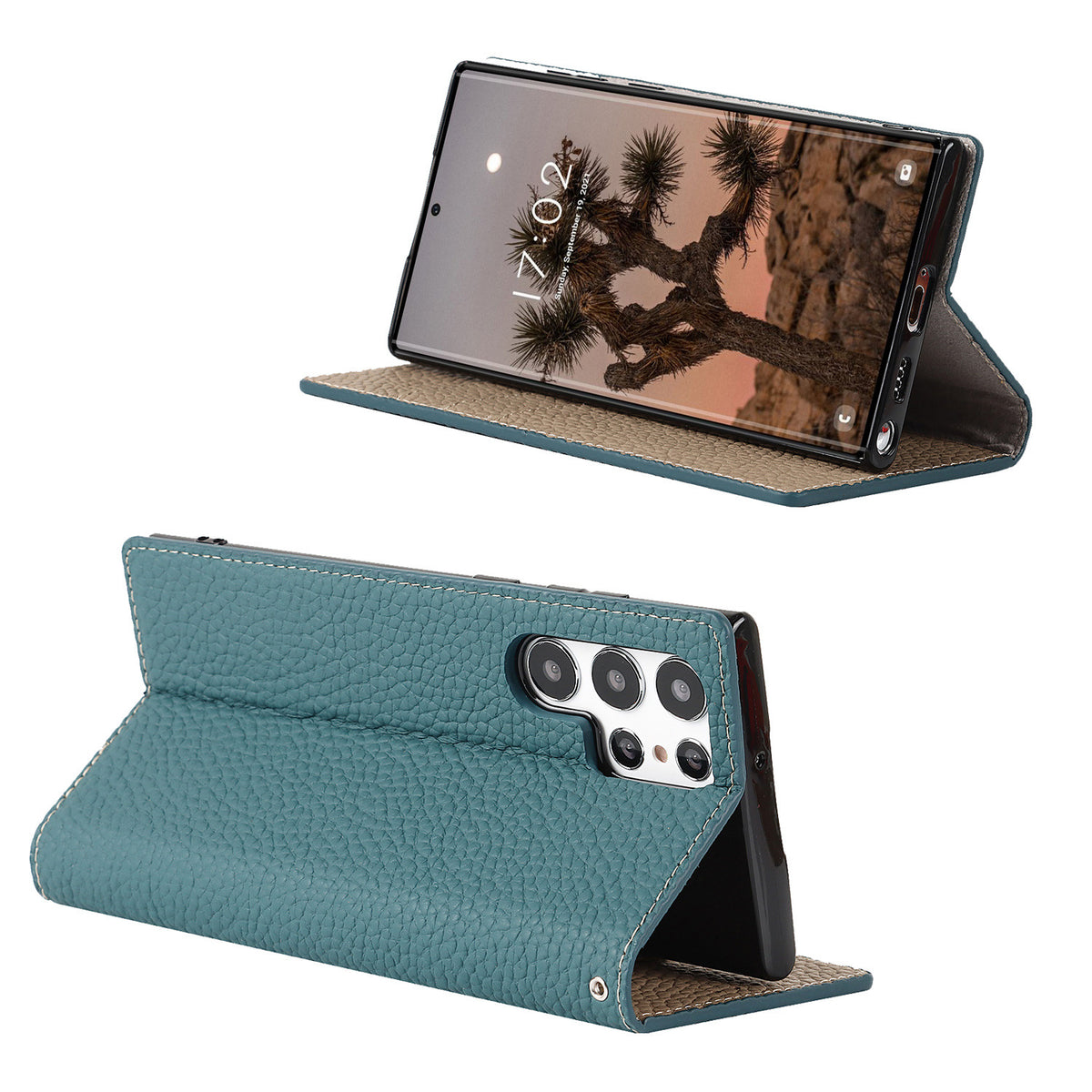 Étui de téléphone en cuir Litchi Galaxy S24 Ultra Case