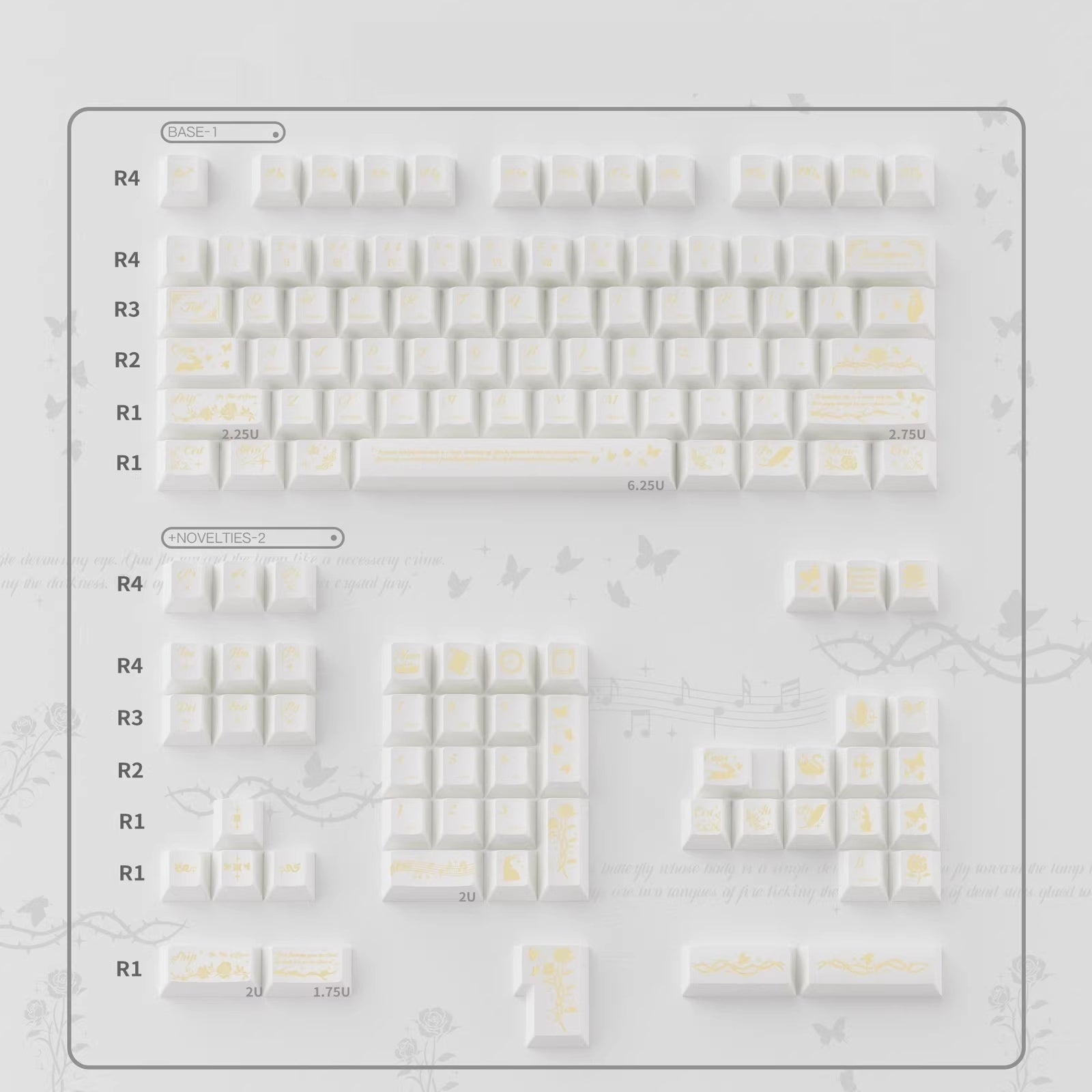 Clavier métallique à l'air de perles de nuit