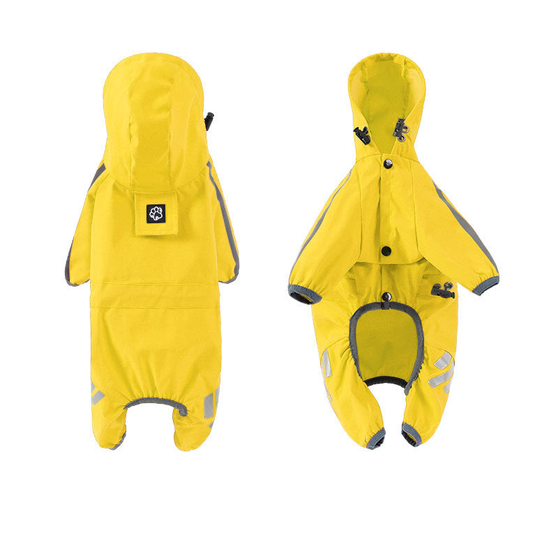 Imperméable imperméable à quatre pattes pour chiens Petit chien Vêtements de sortie Tractable Waterpr