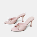 Talons hauts à talons ouverts Stiletto avec détails Bow Summer Sandales de style français pour femmes
