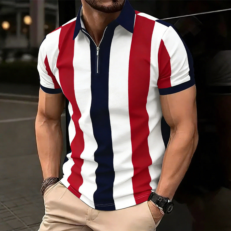 Hommes Versatile Lapel-zipper Casual Top