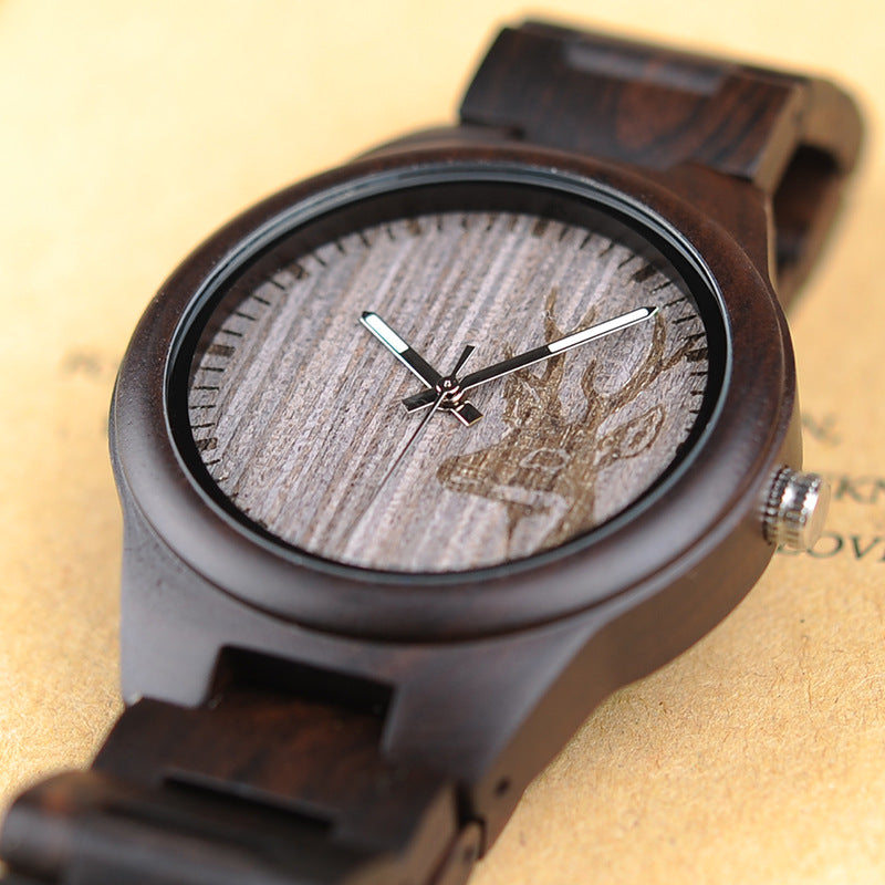 Montre en bois Classic analogique Quartz mode