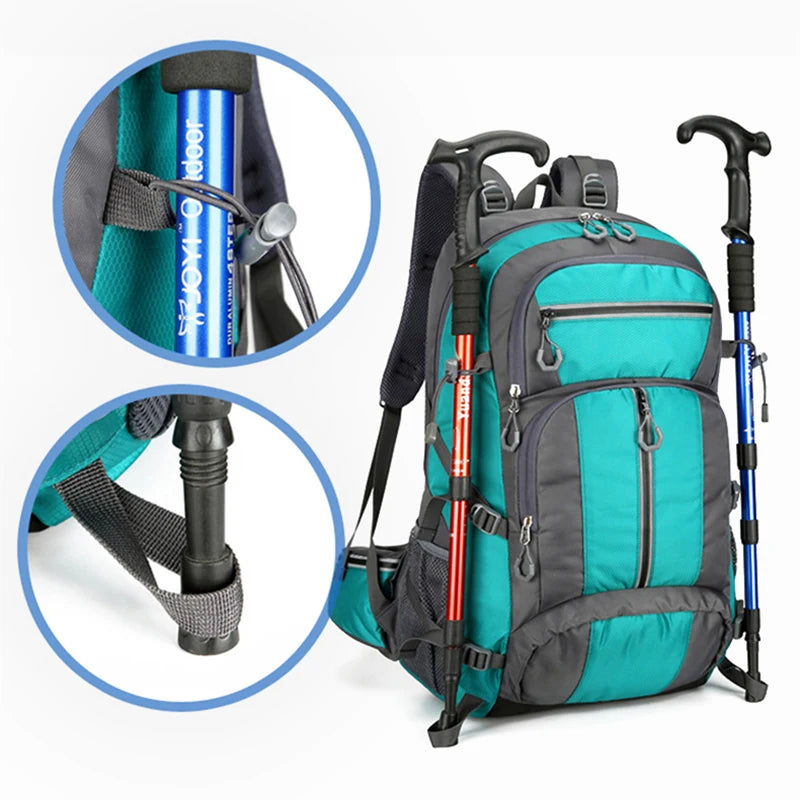 50L Sac à dos de pêche Grande capacité Sacs de camping Sports de plein air Randonnée Trekking Escalade Tr