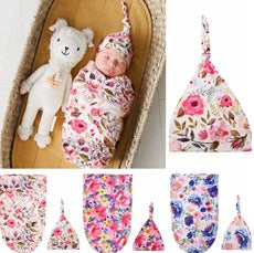 Newborn Swalfling Cloth Beanie Hair Band Ensemble de trois pièces