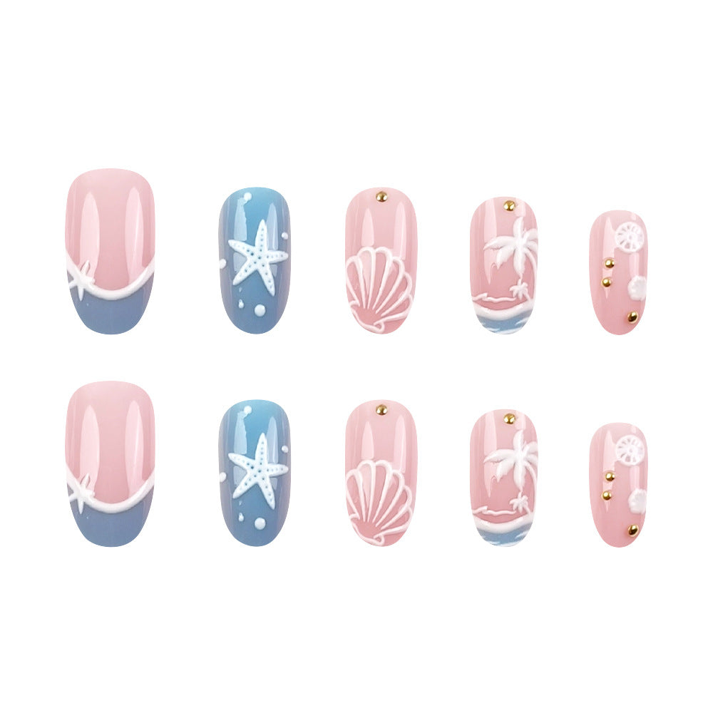 24 pièces de ongles artificiels ovales courts