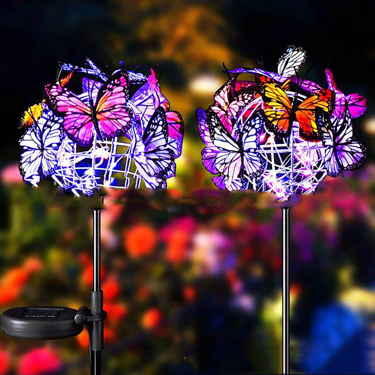 Lumière solaire imperméable en forme de papillon